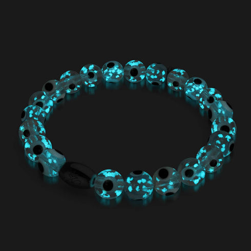 Bracelet mauvais œil en verre Firefly | Argent sterling 925 | Blanc