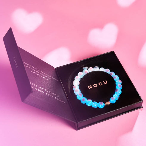 Bracelet Love en verre Firefly en argent sterling 925 blanc x rose