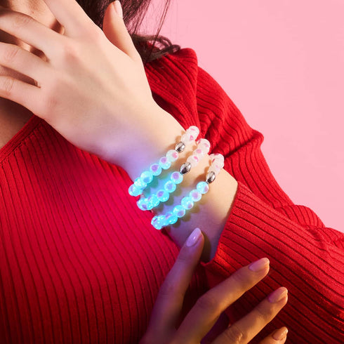 Bracelet Love en verre Firefly en argent sterling 925 blanc x rose