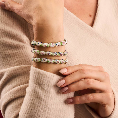 Jardin d'hiver | Argent sterling 925 | Bracelet de jardin en verre Firefly