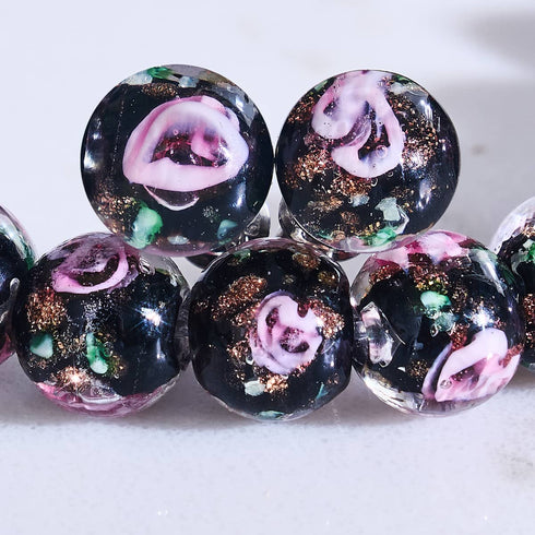 Rose enchantée | Argent sterling 925 | Boucles d'oreilles à tige en verre Firefly 