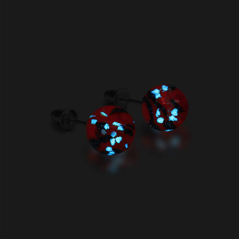 Feu et glace | Argent sterling 925 | Clous d'oreilles en verre Firefly 