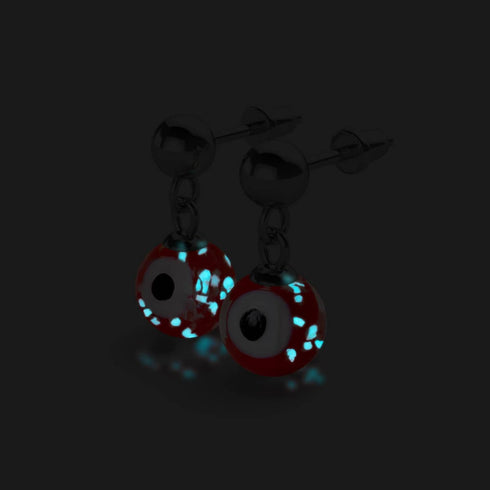 Boucles d'oreilles à tige en forme de goutte d'eau en verre Firefly en argent sterling 925 rouge 