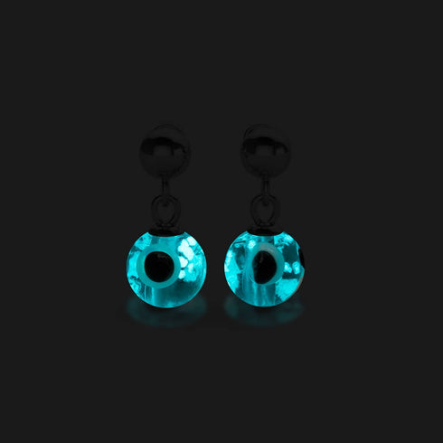 Boucles d'oreilles à tige en forme de goutte d'eau en verre Firefly Evil Eye en argent sterling 925 