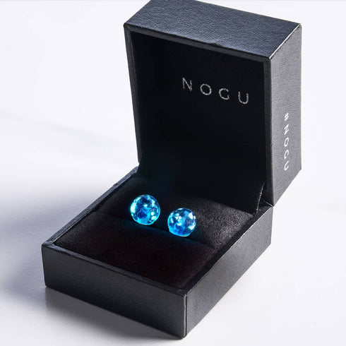 Boucles d'oreilles à tige en verre Firefly en argent sterling 925 et topaze 