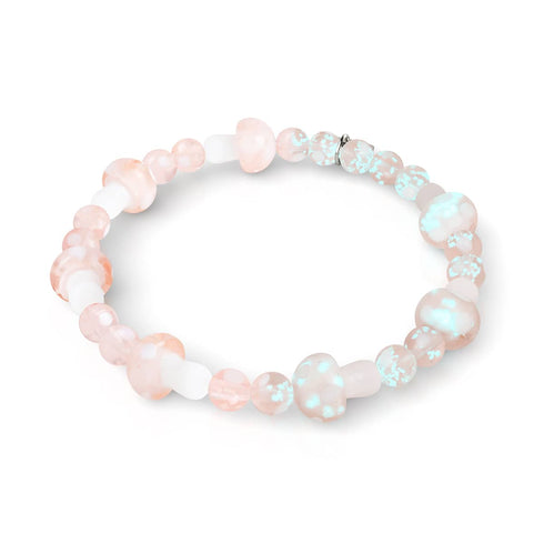 Blush | Argent sterling 925 | Bracelet de luxe en forme de champignon en verre Firefly 