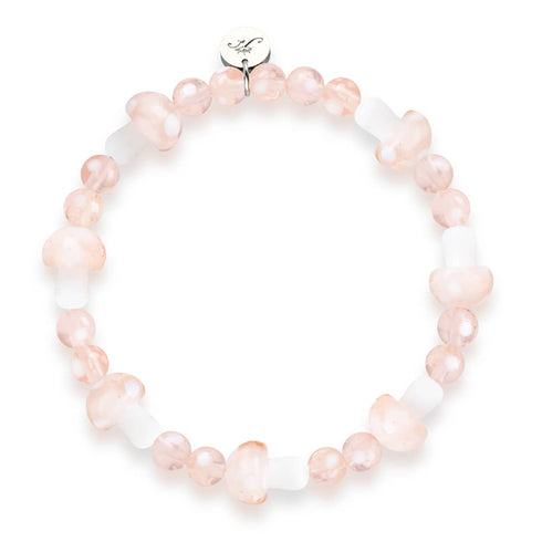 Blush | Argent sterling 925 | Bracelet de luxe en forme de champignon en verre Firefly 
