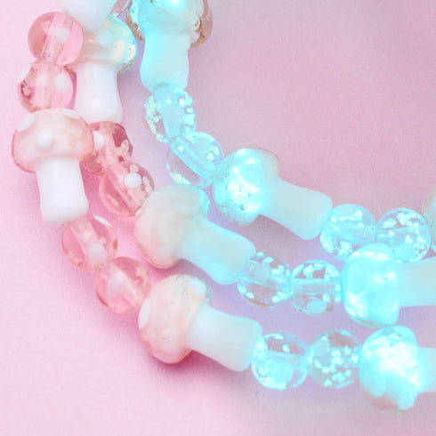 Blush | Argent sterling 925 | Bracelet de luxe en forme de champignon en verre Firefly 
