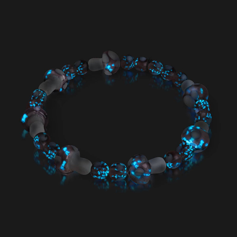 Prune | Argent sterling 925 | Bracelet de luxe en forme de champignon en verre Firefly 