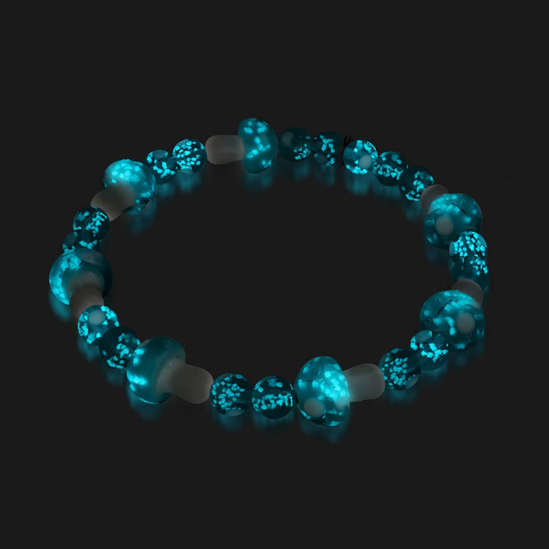 Bracelet de luxe en forme de champignon en verre Firefly en argent sterling 925 