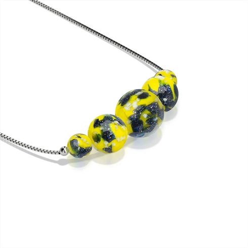 Blue Limoncello | .925 Sterling Silver | Firefly Glass Infinity Clasp Necklace