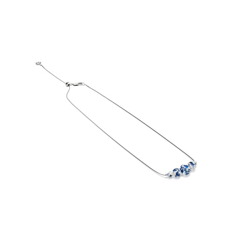 Starlit Waves | .925 Sterling Silver | Firefly Glass Infinity Clasp Necklace