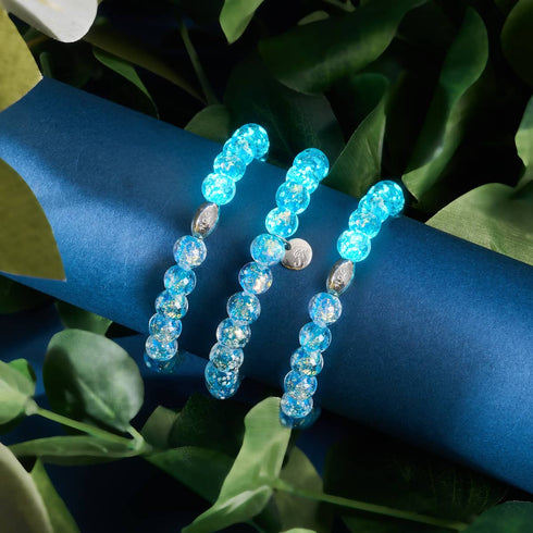 Bracelet en verre feu d'artifice | Argent sterling 925 | Éclat d'azur