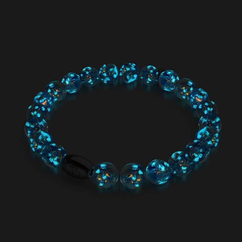 Bracelet en verre feu d'artifice | Argent sterling 925 | Éclat d'azur