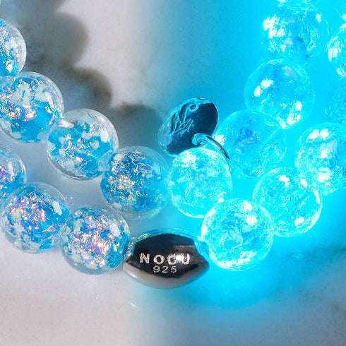 Bracelet en verre feu d'artifice | Argent sterling 925 | Éclat d'azur