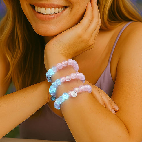 Dusty Rose | .925 Sterling Silver | Firework Glass Bracelet