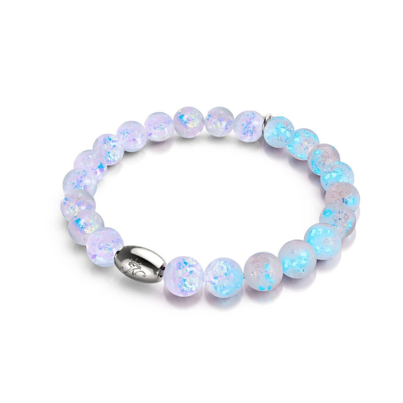 Bracelet en verre feu d'artifice | Argent sterling 925 | Goyave lilas
