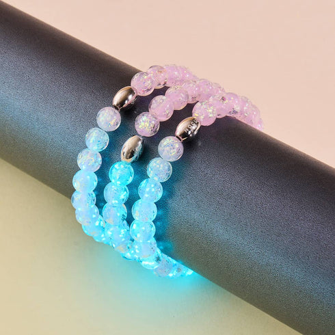 Bracelet en verre feu d'artifice | Argent sterling 925 | Goyave lilas