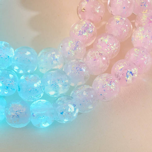 Bracelet en verre feu d'artifice | Argent sterling 925 | Goyave lilas