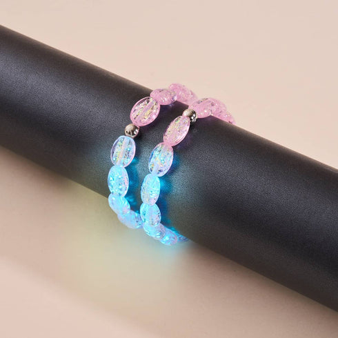 Pink Pony Club | Argent sterling 925 | Bracelet galet en verre Firework