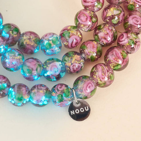Clématite violette | Bracelet de jardin en verre Firework