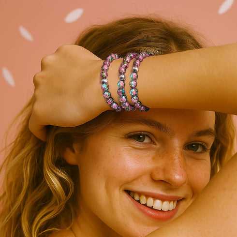 Clématite violette | Bracelet de jardin en verre Firework