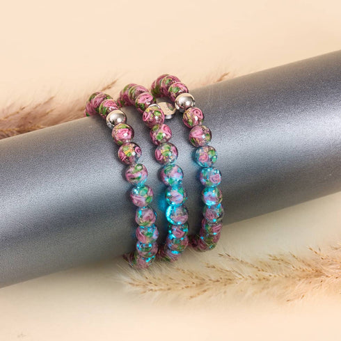 Clématite violette | Bracelet de jardin en verre Firework