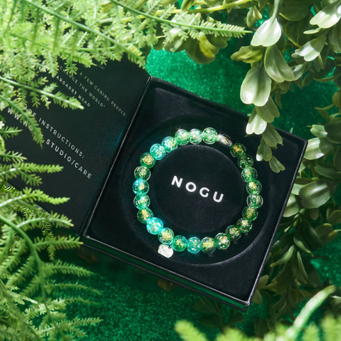 Bracelet en verre feu d'artifice en argent sterling 925 | Éclat verdoyant