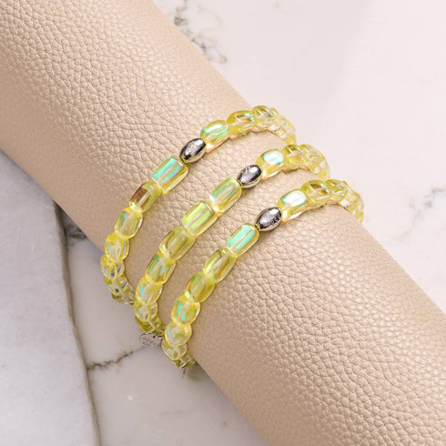 Bracelet galet en verre Galaxy | Argent sterling 925 | Sunburst 