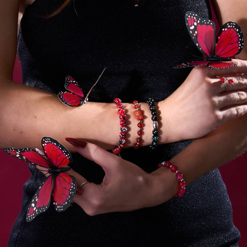 Orange sanguine | Bracelet Gemmy Bear | Cornaline x Argent