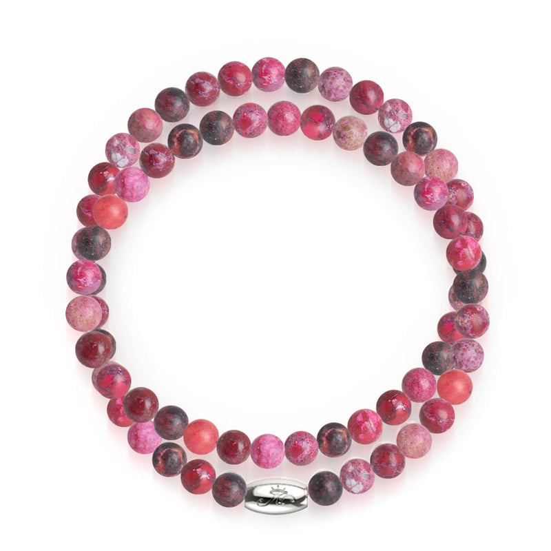 Agate magenta | Argent | Enveloppement de pierres précieuses