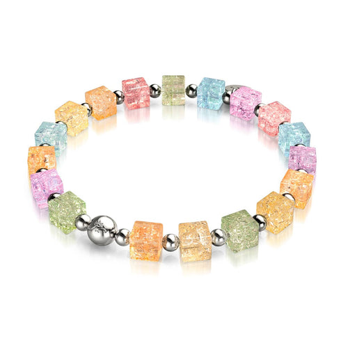 Délice arc-en-ciel | Verre pailleté | Bracelet en sucre 