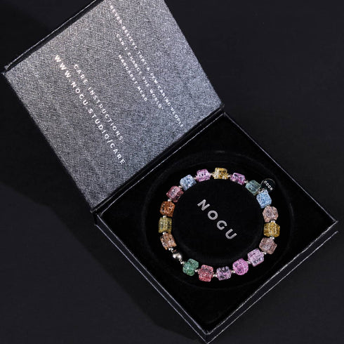 Délice arc-en-ciel | Verre pailleté | Bracelet en sucre 