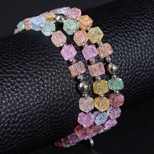 Délice arc-en-ciel | Verre pailleté | Bracelet en sucre 