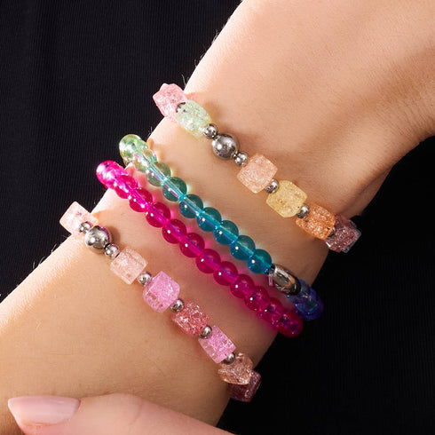 Délice arc-en-ciel | Verre pailleté | Bracelet en sucre 