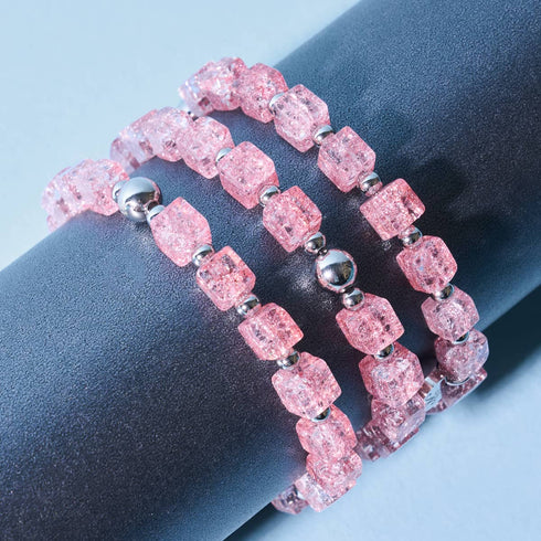Strawberry Slush | Glitter Glass | Sugar Cube Bracelet