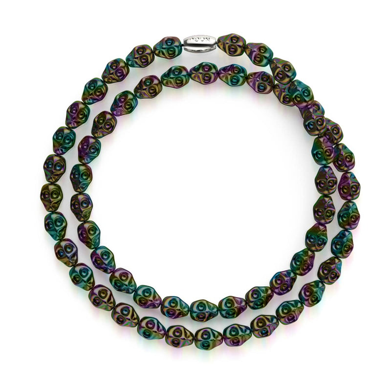 Rainbow Eclipse | Hematite Skull Wrap