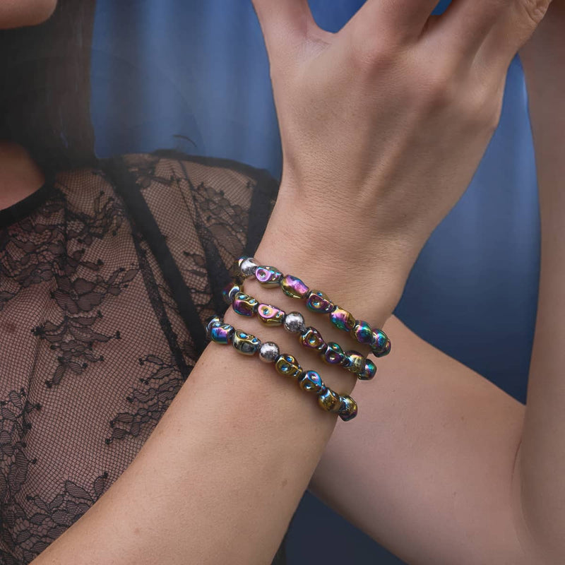 Requiem arc-en-ciel | Bracelet tête de mort 