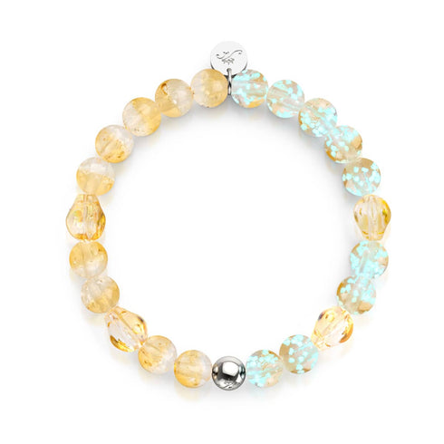 Sunset Spectre | Bracelet en argent sterling 925 avec tête de mort en verre Firefly 