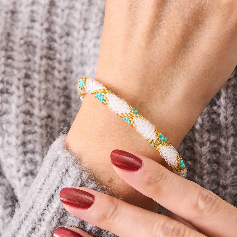 Bracelet en perles de verre de l'Himalaya | Orné