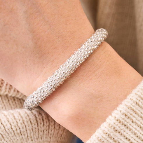 Light Clouds | Himalayan Glass Bead Bracelet