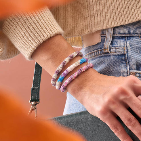 Purple Emperor | Bracelet en perles de verre de l'Himalaya