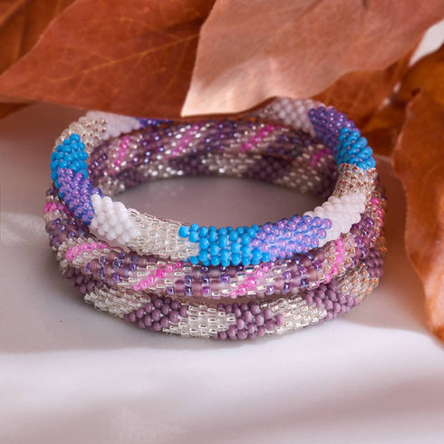 Purple Emperor | Bracelet en perles de verre de l'Himalaya