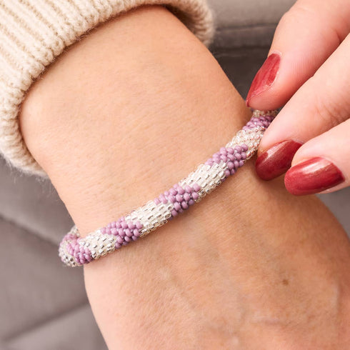 Purple Emperor | Bracelet en perles de verre de l'Himalaya