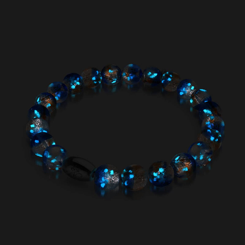 Bracelet en verre lunaire Indigo Horizon | Argent sterling 925
