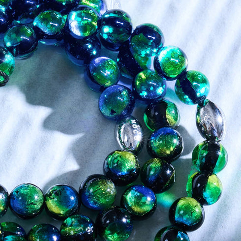 Bracelet en verre lunaire Turquoise Horizon | Argent sterling 925