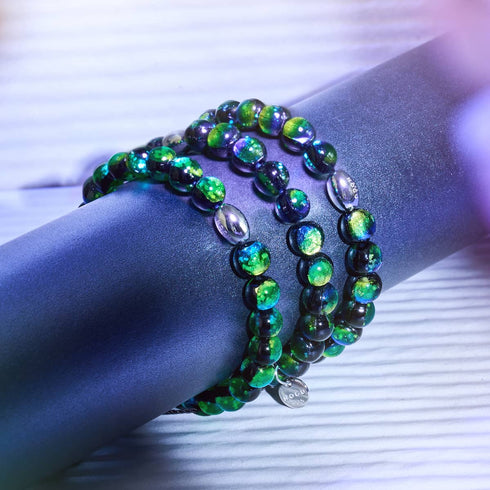 Bracelet en verre lunaire Turquoise Horizon | Argent sterling 925