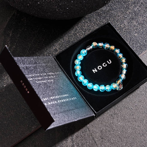 Horizon outremer | Argent sterling 925 | Bracelet en verre lunaire
