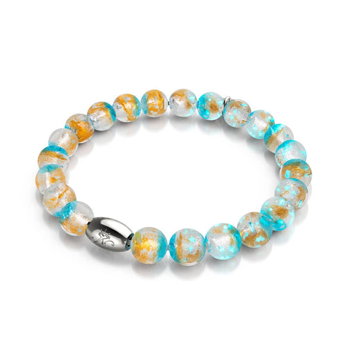 Horizon outremer | Argent sterling 925 | Bracelet en verre lunaire