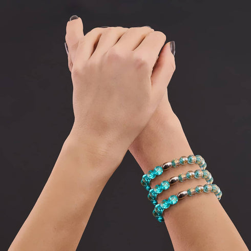 Horizon outremer | Argent sterling 925 | Bracelet en verre lunaire